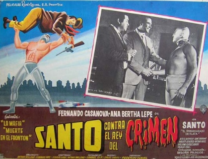 Lobby Card de la película Santo contra el Rey del Crimen (Dirección: Federico Curiel). 1961.