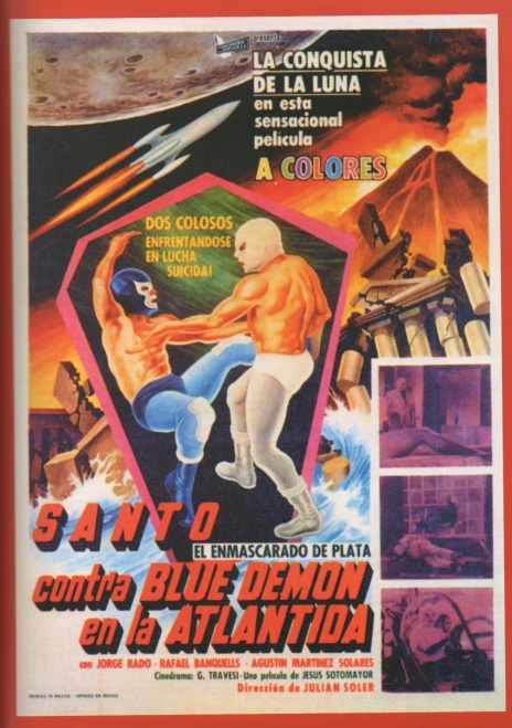 Cartel de la película Santo contra Blue Demon en la Atlántida (Dirección: Julián Soler). 1969.