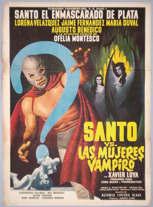 Cartel de la película Santo vs. Las mujeres vampiro (Dirección: Alfonso Corona Blake). 1962.